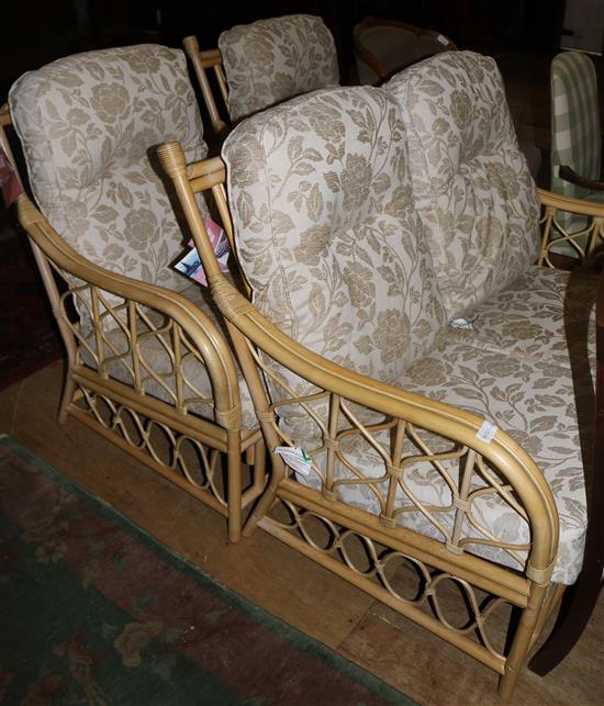 Bamboo set of 2 conservatory chairs and sofa